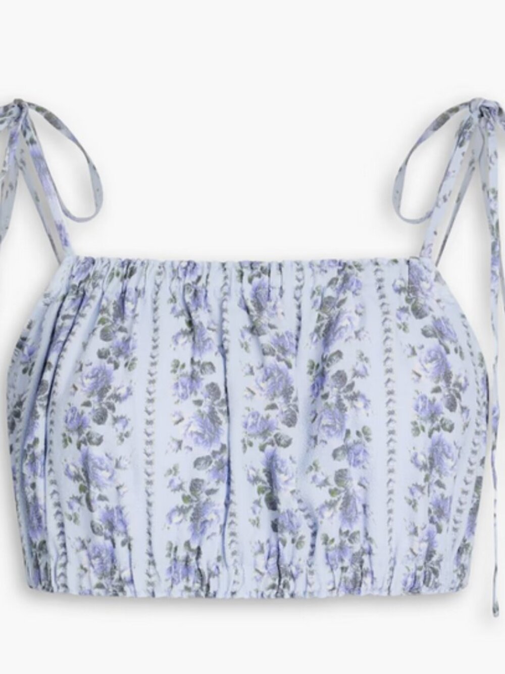 LoveShackFancy Simpson cropped floral print crepe top M